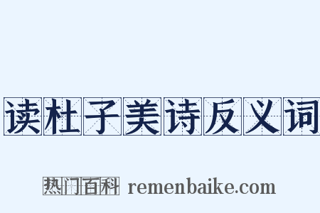 读杜子美诗反义词是什么意思的图片